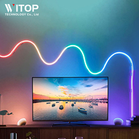 5M polychrome rvb led néon Flexible Silicone bande lumineuse ambiante intelligent bricolage numérique bande lumineuse ensemble TUYA APP