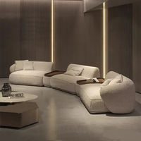 Ensemble de canapés de luxe pour hall d'hôtel 5 étoiles, design moderne personnalisé, sièges commerciaux en cuir véritable pour salon et appartement