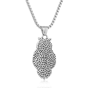 Collar de moda unisex de acero inoxidable con colgante de calavera de búho 19021 - Product Image 2