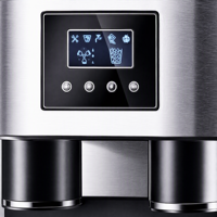 Machine à glaçons électrique automatique 3-en-1 de 15 kg avec fonction de broyage et d'eau froide |   Écran LCD |   Boîtier en acier inoxydable |   Contrôle par pavé tactile |   Glace