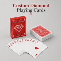 Cartes à Jouer Personnalisées avec Logo Familial, Design Rouge, Écologiques, Durables, Coins Arrondis, Papier Gris 280g, Finition Vernie, Boîte en Papier