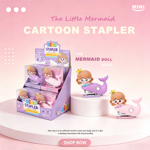 Engrapadora de la Princesa Sirena Mágica (N.º 10) - Linda <span class=keywords><strong>Chica</strong></span> Montando en una Ballena/Delfín, Papelería Kawaii para Oficina/Escuela, Regalo para Niños, Marca Miax 500 - Product Image 2