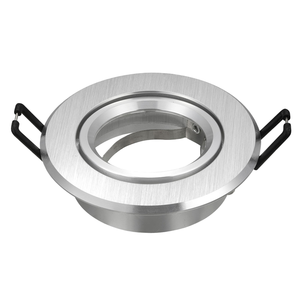 Plafonnier LED rond en aluminium argenté IP44 pour intérieur, compatible GU10 MR16 - Product Image 1