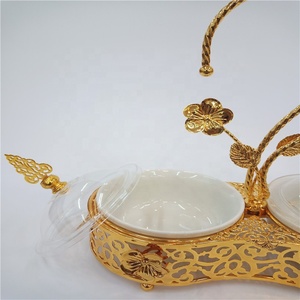 Thổ Nhĩ Kỳ lấy cảm hứng từ trái cây khô Khay mạ vàng với các món ăn gốm cho ramadan trang trí - Product Image 3