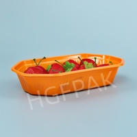 Wegwerp sinaasappelvormige PET RPET blister fruitbak van gerecycled plastic voor verse druiven