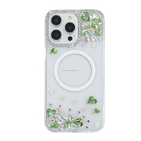 Étui de téléphone antichoc en TPU+PC avec design de diamants scintillants de luxe, support magnétique, plusieurs couleurs, 11/12/13/14/15/16/17/188Pro