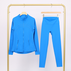 Nouvelle veste de yoga pour femmes respirante brossée double face, coupe ajustée, manches trois quarts, veste de sport et de fitness - Product Image 5