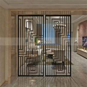 Biombo Personalizado para Sala de Estar, Estilo Art Deco, Corte Láser, Acero Inoxidable Dorado, Impermeable, Translúcido, Multifuncional - Product Image 2