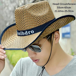 Sombrero <span class=keywords><strong>de</strong></span> Vaquero <span class=keywords><strong>de</strong></span> Paja Ajustable Personalizado al por Mayor, Estilo Occidental, <span class=keywords><strong>de</strong></span> Ala Ancha, para Verano, para Agricultores, <span class=keywords><strong>Pesca</strong></span>, Viajes, Casual - Product Image 2