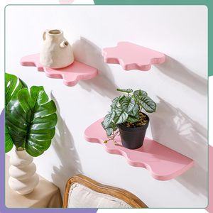 Ensemble de 3 étagères flottantes Cloud Wave-Étagères murales roses de style danois pour chambre et salle de bain - Product Image 3
