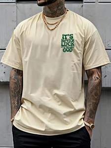 เสื้อยืดคอกลมลำลองสำหรับผู้ชายมาใหม่ฤดูร้อนเสื้อแขนสั้นทรงหลวมพิมพ์ลายตัวอักษรภาษาอังกฤษ3D - Product Image 3