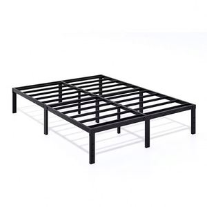 Modern Heavy-Duty Iron Reinforced Platform <b>Bed</b> with Thick Structure in Black Color for Hotel School - Product Image 1