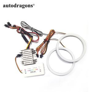 Anneaux lumineux LED universels RGBW en coton à commande par application, effet de poursuite, feux de jour, 140 mm - Product Image 1