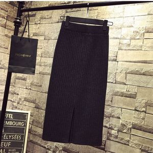 Autumn Winter Hot Style Knit <strong>Skirt</strong> Women's Long Sweater Slit <strong>Skirt</strong> Lady Women's Clothes Dress <strong>Elastic</strong> Waist Knitwear <strong>Skirt</strong> - Product Image 6
