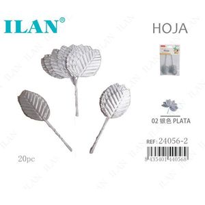 Foglia Decorativa Argentata Ilan 20 Pezzi per Composizioni di Fiori Secchi - Product Image 1