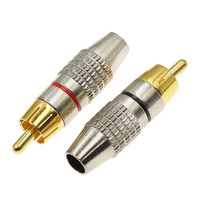 Conector RCA Lotus Chapado en Oro Sin Soldadura, Conector de Audio y Video para Altavoz, Amplificador, Cable AV