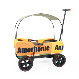 Carrito Plegable 2 en 1 de Calidad para Niños, con 2 Asientos con Cinturón, Sofá Plegable, Estructura de Acero Inoxidable, Freno de Mano, Ruedas, Carrito para Acampar al Aire Libre, 22 kg - Product Image 4