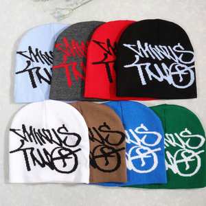 Venta al por mayor de sombreros de invierno para hombres 100% gorra deportiva acrílica Y2K Beanie Jacquard Knit Hat Jacquard Custom Beanie Hats - Product Image 1