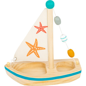 Ensemble éducatif de bateau à voile en bois 2 figurines d'animaux pour enfants favorise le jeu imaginatif - Product Image 4