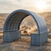 Structure en tissu pour bâtiment, abri de 60 m, conteneur de stockage, hangar, entrepôt, tente, membrane PVC certifiée, acier galvanisé pour l'exploitation minière