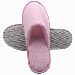 Haofei Kapalı Burunlu Lüks Beyaz Mercan Poları EVA Tabanlı Tek Kullanımlık Terlikler Kaymaz Kalınlaştırılmış Taban Çevre Dostu Otel Malzemeleri - Product Image 1