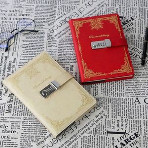 A5 Custom Logo Brown Retro Leather Journal Planner Budget Binder <b>Diary</b> Notebook <b>With</b> Coded <b>Lock</b> Rings - Product Image 2