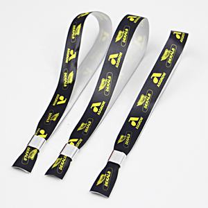 2026 campione gratuito sublimato Festival personalizzato braccialetti in raso tessuto con Clip in metallo per eventi - Product Image 1