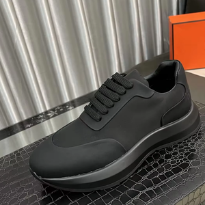 Zapatillas de Lujo con Cordones de Cuero Genuino de Alta Calidad, Zapatillas Deportivas de Diseño Moderno con Suela Gruesa Antideslizante - Product Image 4