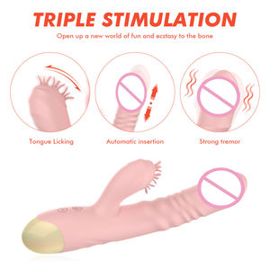 大人用女性用シリコーンバイブレーター,伸縮性ロッドと舌のなめが特徴セックスおもちゃディルド外国貿易 - Product Image 3
