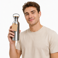 Botol Air Olahraga Stainless Steel Tanpa Isolasi Bamboo 501-600ml Bebas BPA Buatan Cina