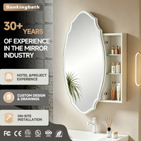 Armoire de salle de bain résistante à l'eau pour hôtel, sans cadre, 19'' H x 24'' L, surface irrégulière, miroir de salle de bain avec rangement
