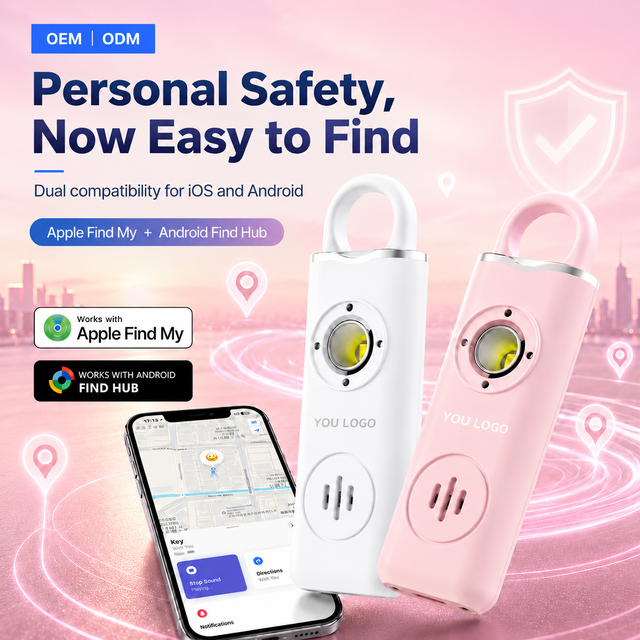 Dual System Anti Lost Tracker Personal Alarm 130dB Loud Sound Works with Apple Find My Android Find Hub Smart Locator Car Keys