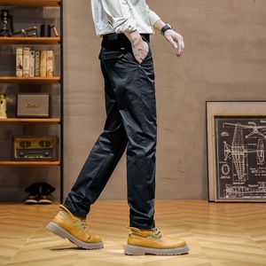 Nouveaux hommes tendance Street Style mince Tube droit <span class=keywords><strong>pantalon</strong></span> tout lavé 100% <span class=keywords><strong>coton</strong></span> costume décontracté <span class=keywords><strong>pantalon</strong></span> taille moyenne couleur lavage taille XL - Product Image 3