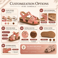 Sandales en liège à bout fermé pour filles, style bohème, avec boucle réglable, chaussures plates décontractées d'été pour enfants