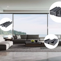 Porte coulissante sur mesure en alliage d'aluminium série 6000 avec cadre à rail inférieur dissimulé et amortisseur à fermeture douce pour terrasse et balcon