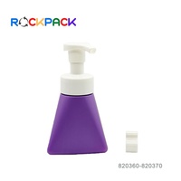 Botol busa sabun cair cuci wajah kosmetik ungu bentuk segitiga PP PE 200ml 400ml