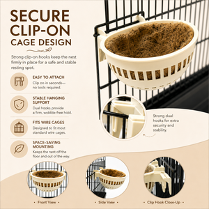 Natural Hemp Padded Plastic European Bird Nest Special Breeding <strong>Box</strong> for Aviary Cage Accessories - Product Image 3