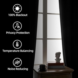 <span class=keywords><strong>Rideaux</strong></span> occultants 100% en <span class=keywords><strong>velours</strong></span>, à passe-tringle, style moderne, pour salon, vente en gros, sur mesure, pour l'international - Product Image 2