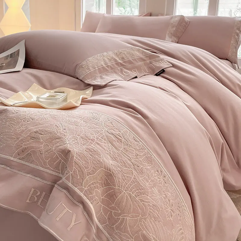 Thiết kế thời trang 100% cotton nhà dệt cao đếm thoải mái Duvet cover Set Hight Hiện đại chất lượng bàn tay mềm mại cảm thấy