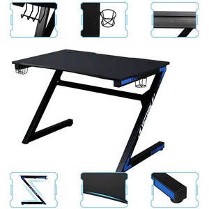Mesa de juegos Esports de diseño ergonómico en forma de Z con portavasos y gancho para auriculares, muebles de estudio para el hogar, escritorio de ordenador de trabajo de madera - Product Image 3