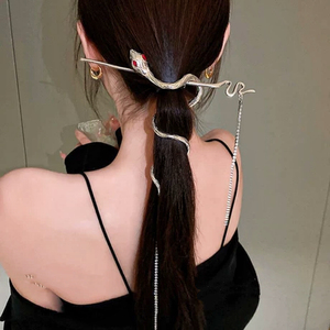 Pasador <span class=keywords><strong>de</strong></span> Pelo con Serpiente <span class=keywords><strong>de</strong></span> <span class=keywords><strong>Slytherin</strong></span> QianJin, Estilo Moderno y Elegante, Accesorios Creativos para el Cabello, Tocado para Fiestas <span class=keywords><strong>de</strong></span> Niñas - Product Image 1