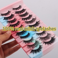 Coffret de 20 paires de faux cils en soie 3D 4D, ultra-fins, faits à la main, avec bande en coton noir, pour dropshipping et vente en gros