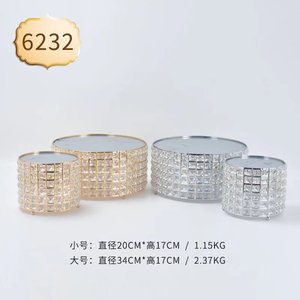Elegante soporte de pastel de cristal de 5 capas, espejo superior, Metal, oro, plata, hierro, profesional, <span class=keywords><strong>boda</strong></span>, cumpleaños, soporte de exhibición, caja embalada - Product Image 2