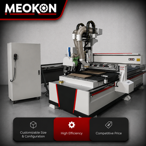 Sierra de corte para router de madera 1325 con ATC lineal, motor de engranaje único, 4 ejes, bomba NC Syntec automática integrada para corte y fresado - Product Image 1