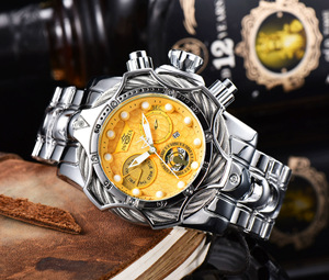 Montre Homme INVIC à Cadran Large, Bracelet en Acier Inoxydable, Sportive et Étanche, Style Clown, Vente Chaude Transfrontalière Europe-Amérique - Product Image 4
