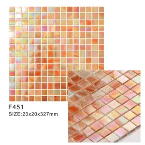 Ot-azulejo de mosaico de cristal Rosa iridiscente, mosaico decorativo para pared de baño y cocina
