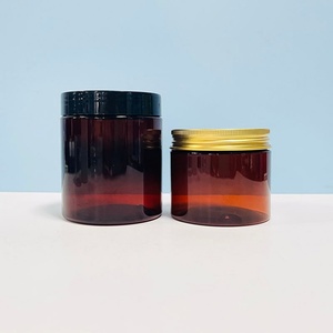 50ml 100ml 120ml 200ml 250ml 500ml Amber clear Black Pet <b>Plastic</b> Can Containers Storage <b>Jar</b> with Transparent Lid - Product Image 2