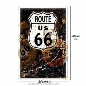 Letrero Metálico Vintage en Forma de Escudo Ruta 66, Letrero de Pared de Metal para Decoración de Garaje, Cueva de Hombre o Bar, Venta Caliente del Proveedor de Primera Categoría - Product Image 5