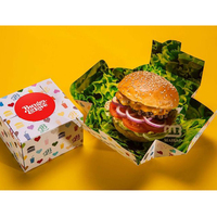 Caja de hamburguesa plegable para comida, caja de embalaje de comida rápida portátil personalizada, caja de hamburguesa de pollo frito para llevar en restaurante