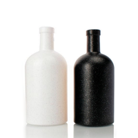 Bouteilles en verre personnalisées pour huile d'olive, en céramique noire et blanche, 200 ml, 375 ml, 500 ml